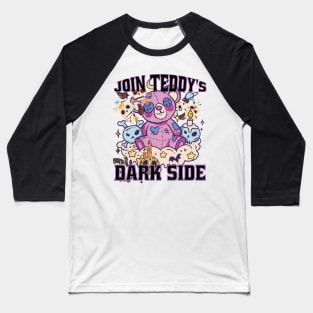 Creepy Cute Kawaii Goth Teddy Bear Baseball T-Shirt